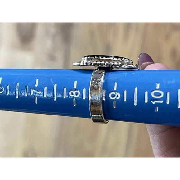 925 Sterling Silver Adjustable Ring Black Fire Opal Women Ring Southwest STUNNER - Picture 3 of 5